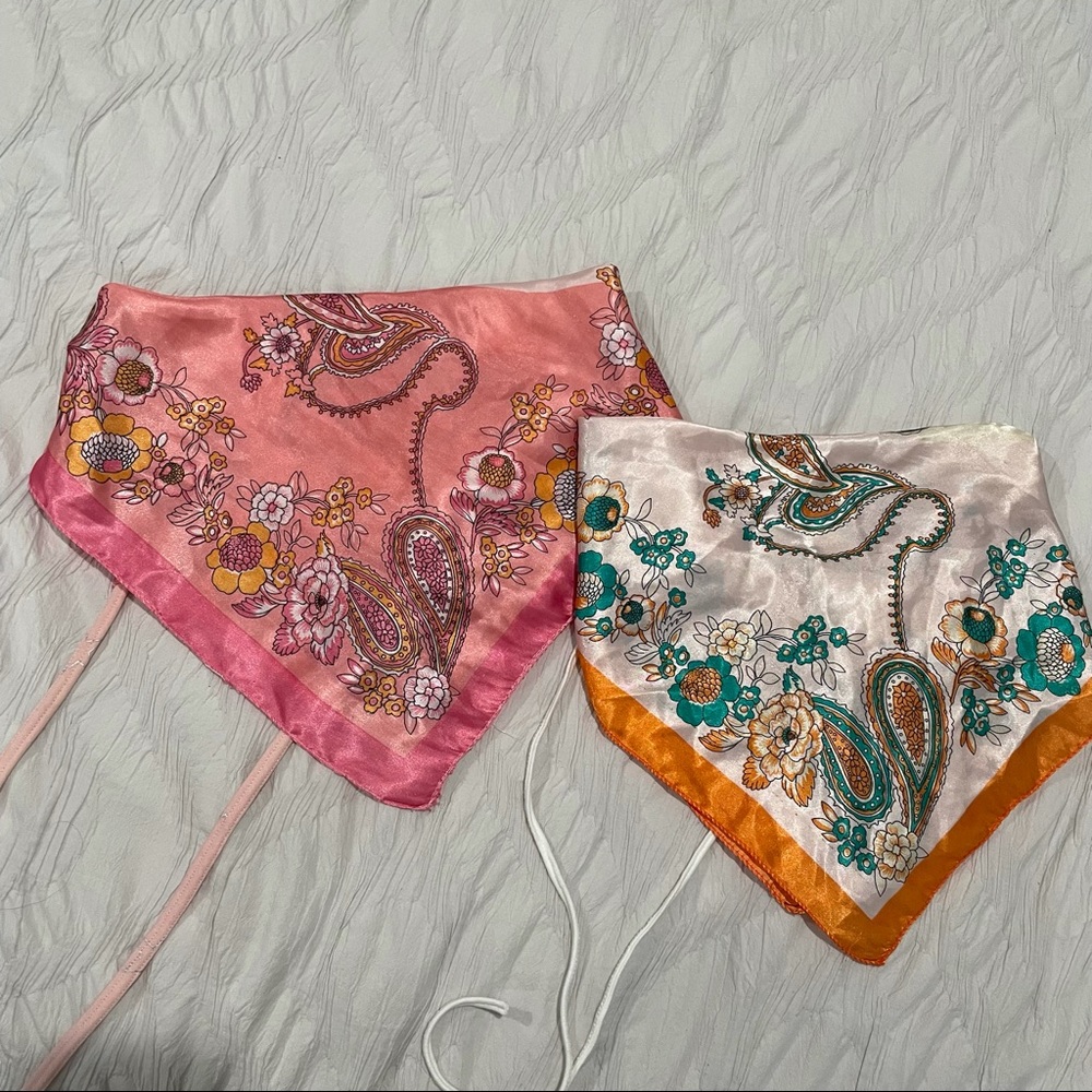 Lot bundle 2 bandana bandeau crop tube tie tops